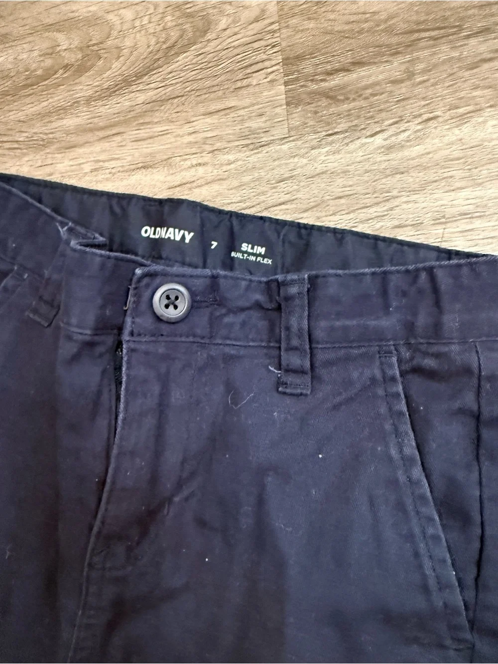 Bundle of 2 Old Navy boys Navy Blue Chinos - Straight & Drawstring Styles